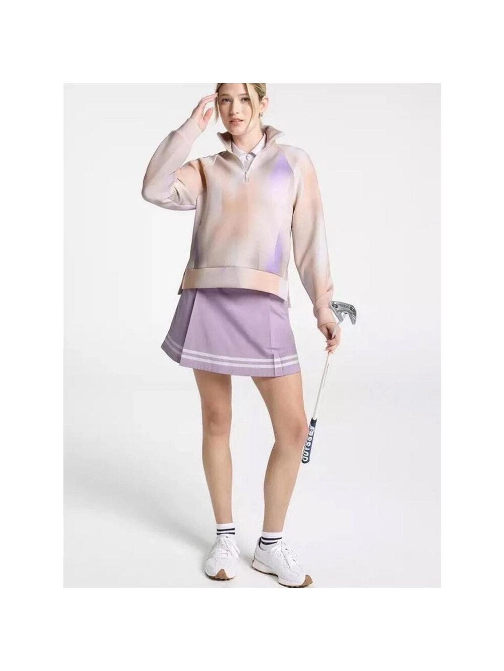 CALIA Lavender Truelight Golf 15” Skirt w/Stripe Hem Size 10